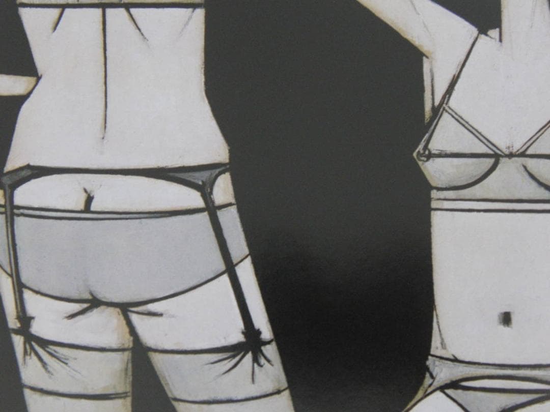 ベルナール・ビュッフェ「Deux femmes」希少画集の額装画、人気作品