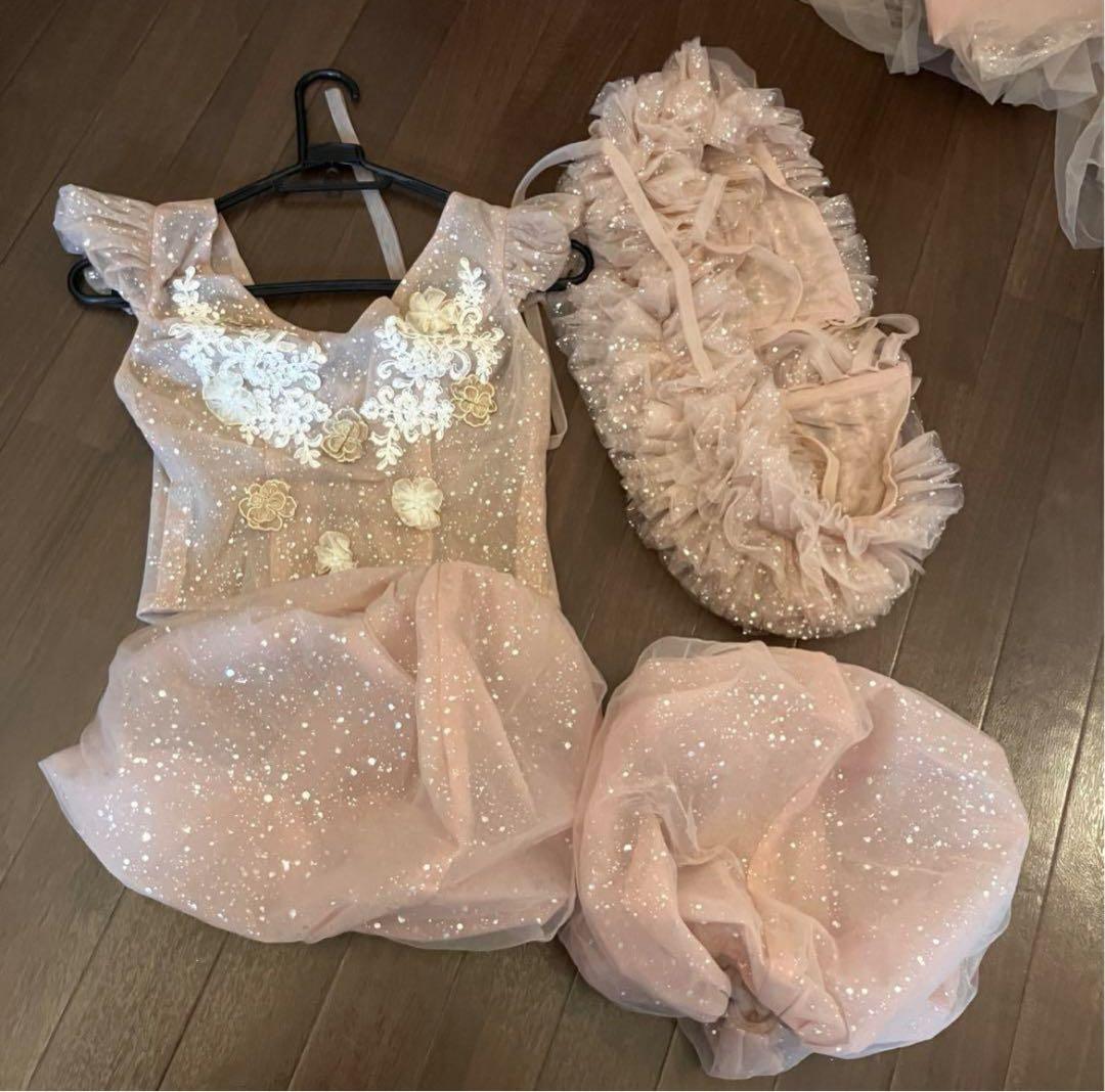 ウエディングカラードレス　6点セットプリンセスライン ピンク パニエ付き値下中！