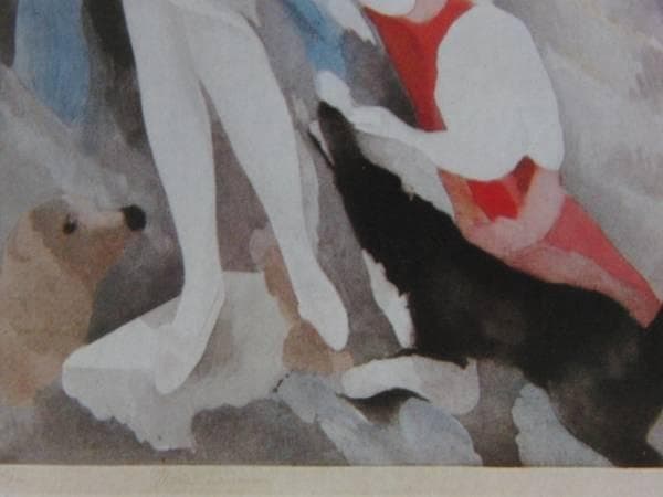 ローランサン 「少女」　版画作品集より、版上サイン、高級額付