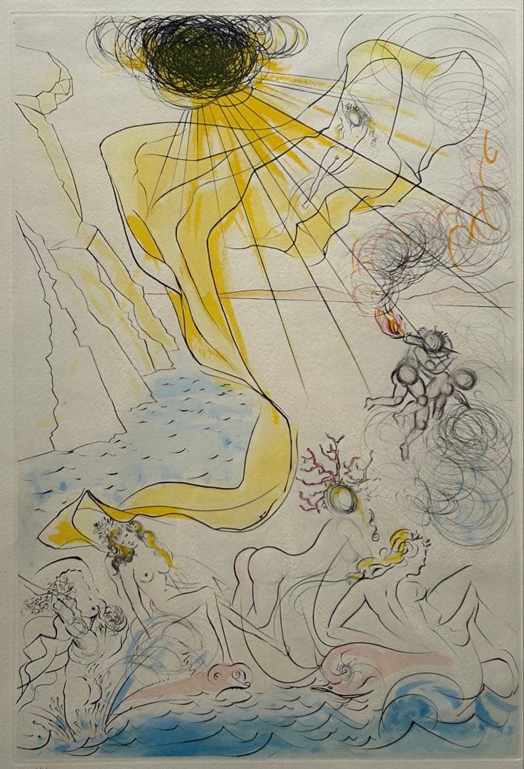 サルバドール・ダリ銅版画エッチング 『ビーナスの大勝利』1971年ダリ直筆サイン