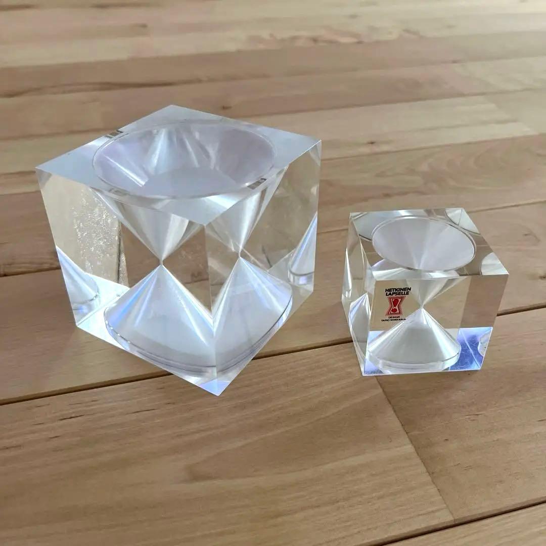 【レア】タピオウィルカラ　砂時計 大小 ヴィンテージ　キューブ　フィンランド