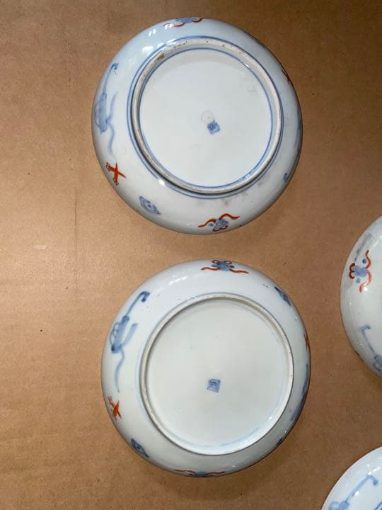 古伊万里　5枚　皿　向付　19.2センチ　有田焼