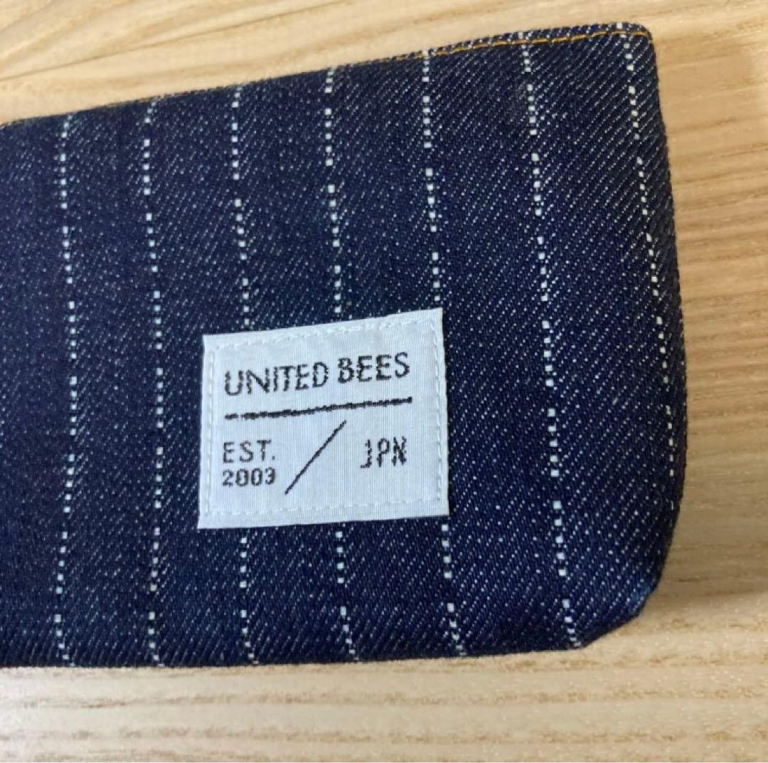 ユナイテッドビーズ ガゼットペンケース 岡山デニム ピンストライプ & ドット