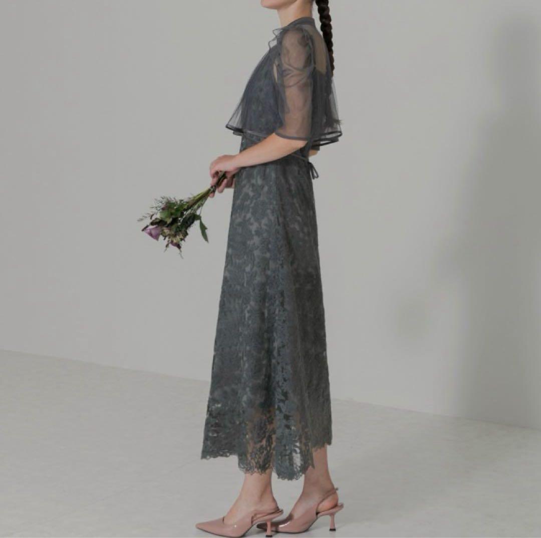 Leja ボレロ　ワンピース　セットアップ　ドレス セット 結婚式　グレー　S