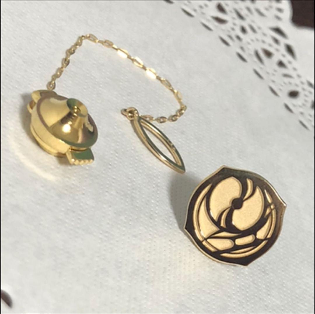 薬研藤四郎刀剣紋モチーフタイタックブローチ【K18イエローゴールド】