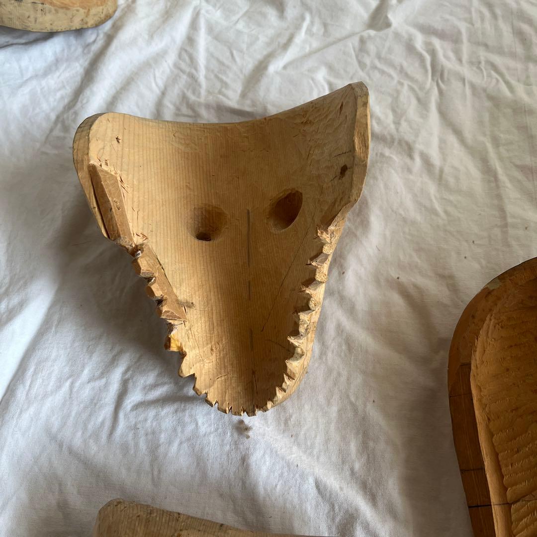 能面，色つけ前