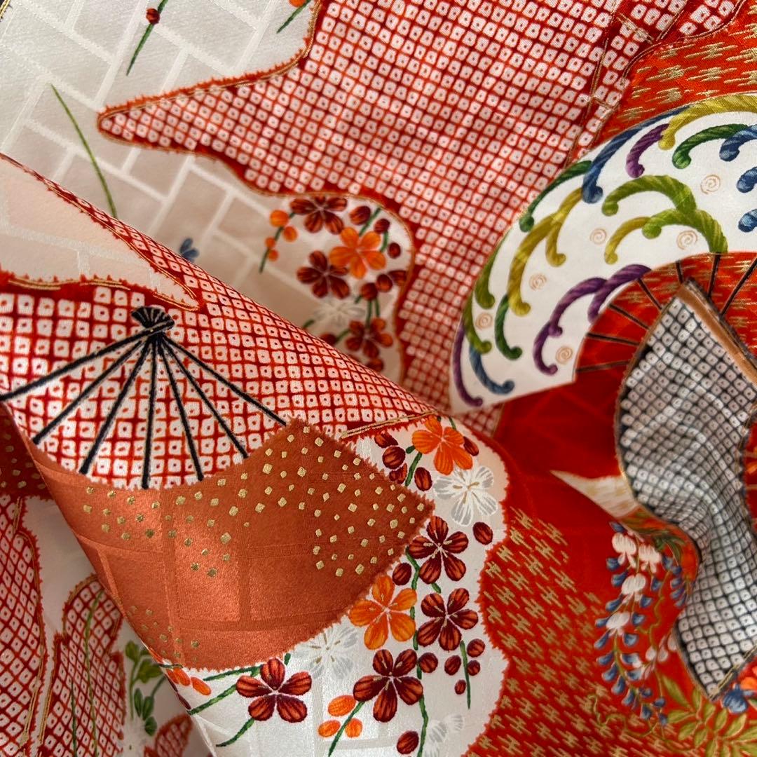 振袖 三越お誂え 金彩 花柄 素敵なデザイン 着物 正絹 AK-7920