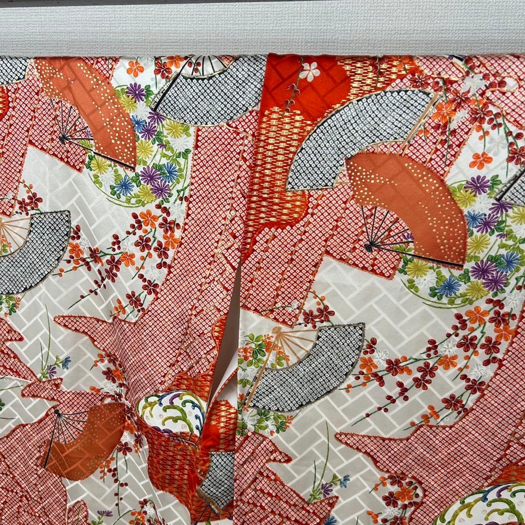 振袖 三越お誂え 金彩 花柄 素敵なデザイン 着物 正絹 AK-7920