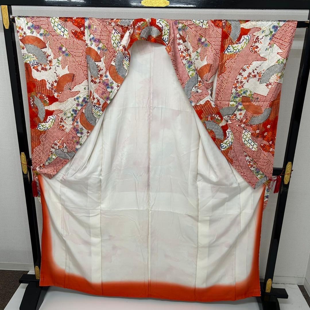 振袖 三越お誂え 金彩 花柄 素敵なデザイン 着物 正絹 AK-7920