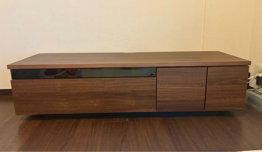 LOWYAウォールナット テレビ台 引き出し付き