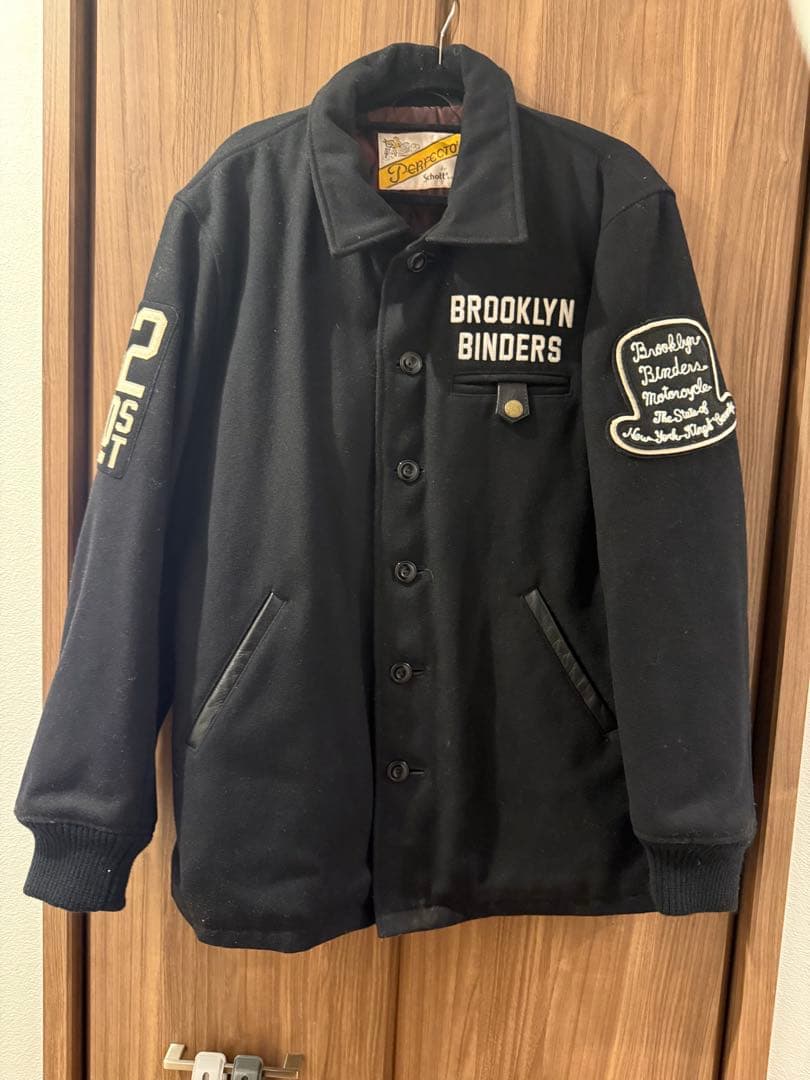schott メルトン　バーシティジャケット　XL