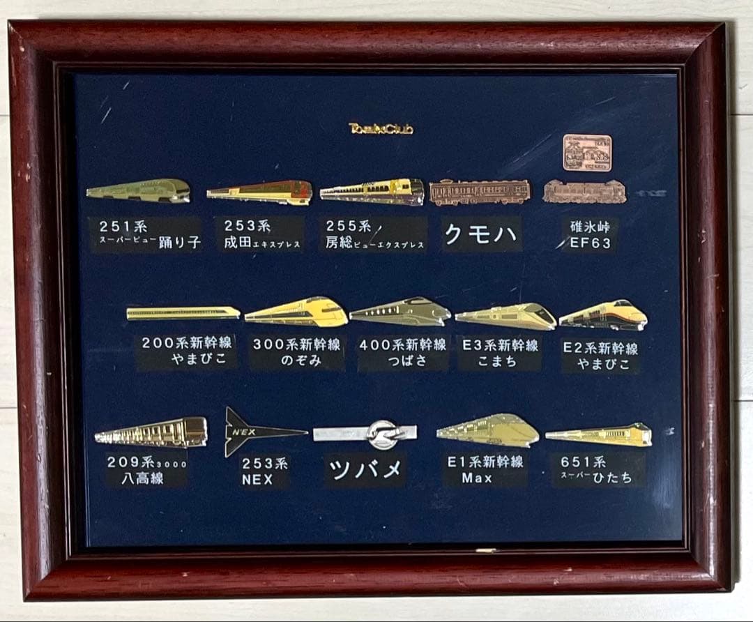鉄道ピンバッジセット☆Tomix Club他 電車 汽車 額装6点計110個以上