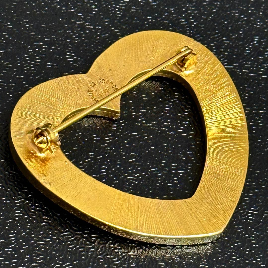 CELINE セリーヌ ヴィンテージ ハート ブローチ ゴールド