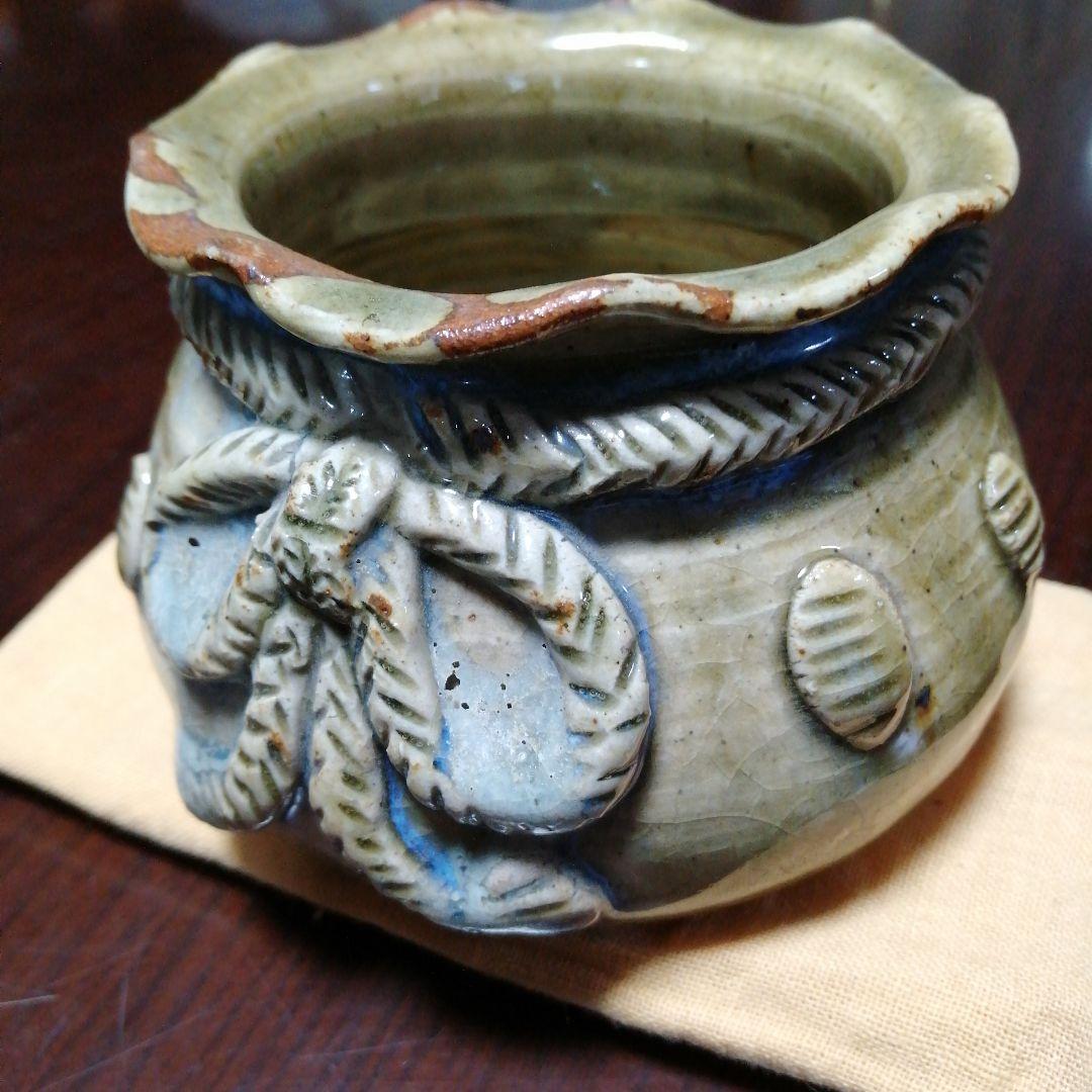 瀬戸焼　加藤春岱　宝袋形建水　12cm　江戸後期〜明治期