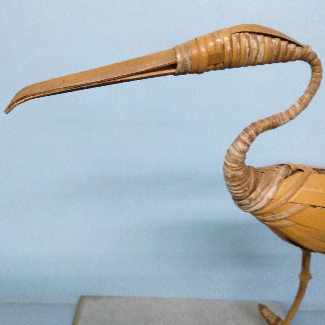 ★希少！　竹細工　竹工芸　【鶴亀】　花生け　天然記念物　虎斑竹/虎竹