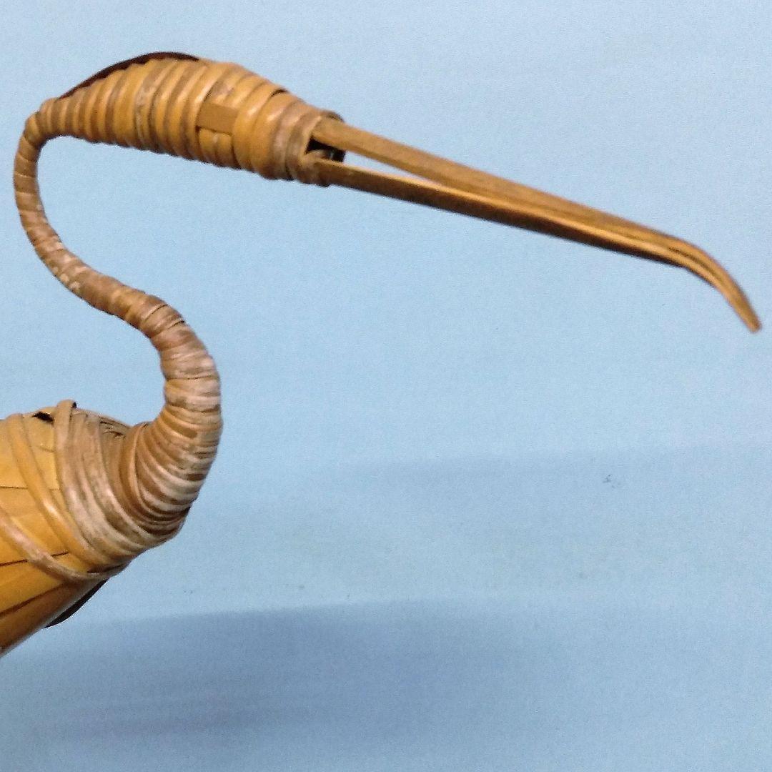 ★希少！　竹細工　竹工芸　【鶴亀】　花生け　天然記念物　虎斑竹/虎竹