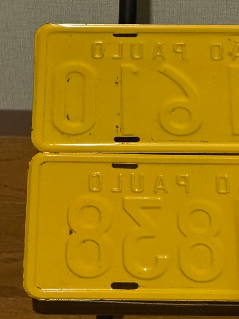 【実物】ブラジル サンパウロ州 ナンバープレート 2枚セットヴィンテージ