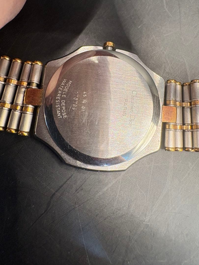 アンティークChristian Dior クォーツ腕時計 ゴールド/シルバー