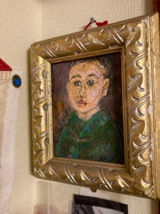 空飛ぶ画家糸川裕志の文英像 長男の肖像画、サムホール