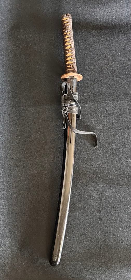 刀装具　 脇差　拵え　銅地鍔　鳥図目貫　時代 武具　 骨董　古美術　現状C