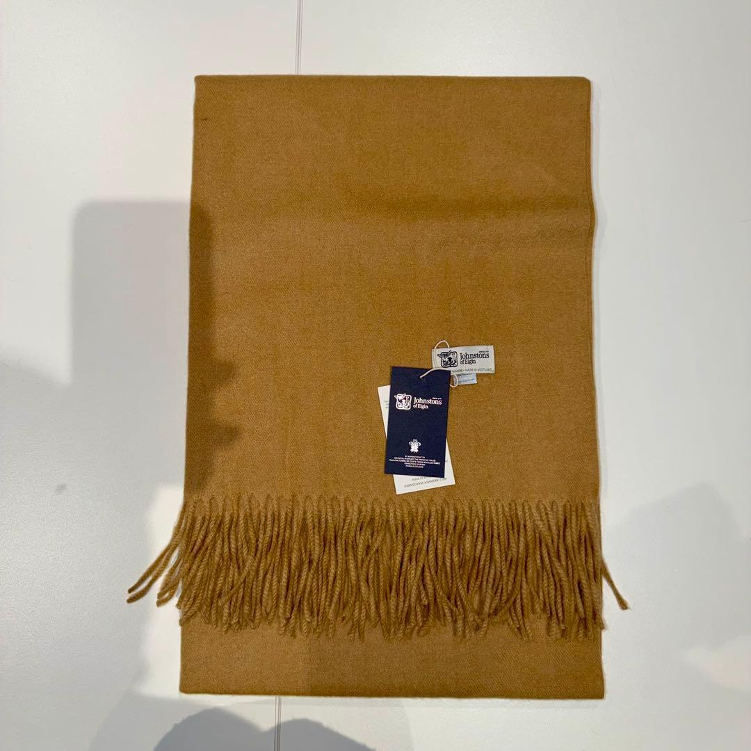 ジョンストンズ カシミア 大判ストール マフラー キャメル(即発)