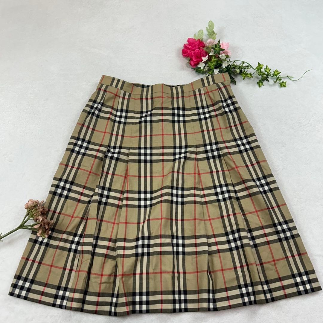 K405 3XL バーバリー 大きいサイズ ひざ丈スカート ベージュ レディース