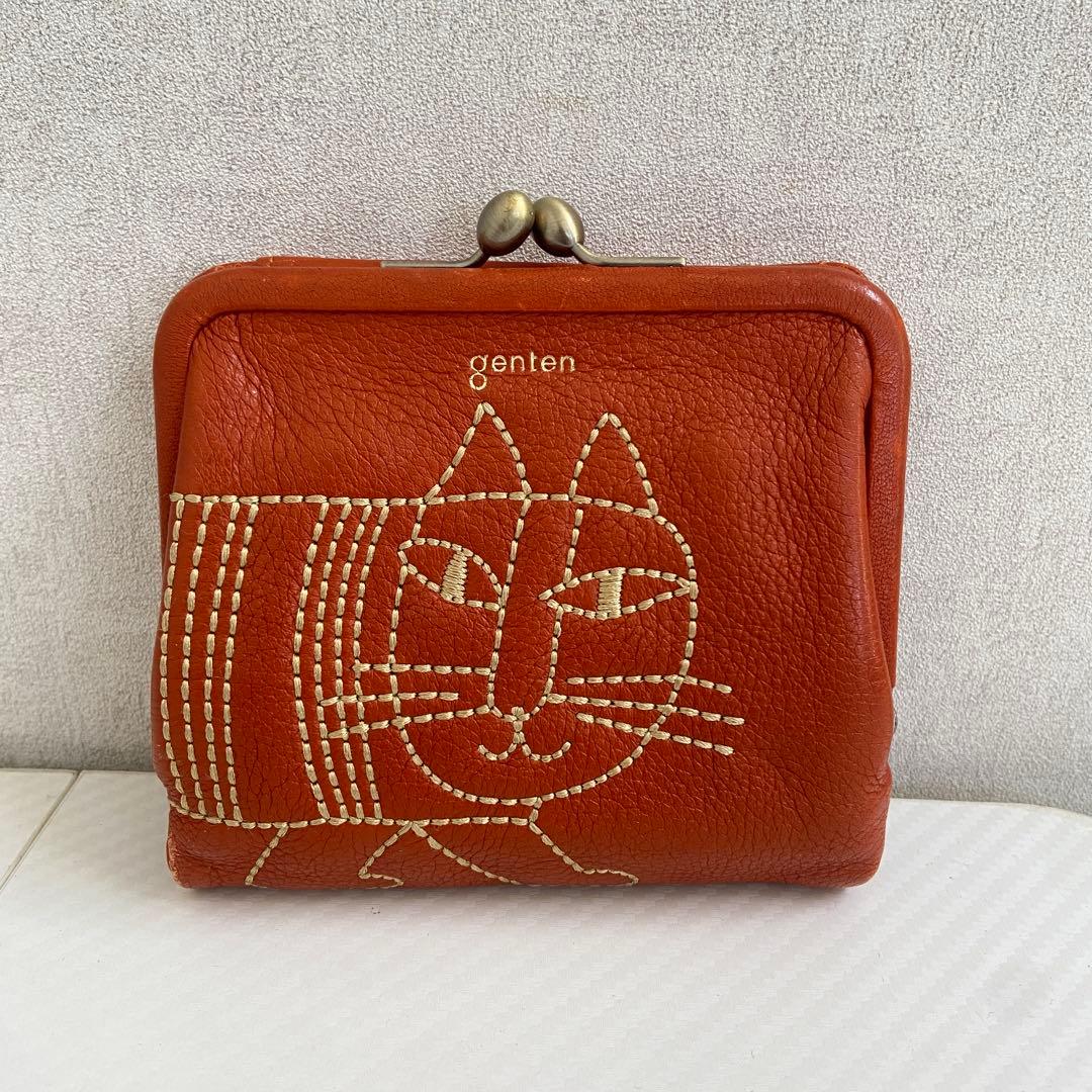 genten ゲンテン⭐️リサラーソン がま口 財布 レザー