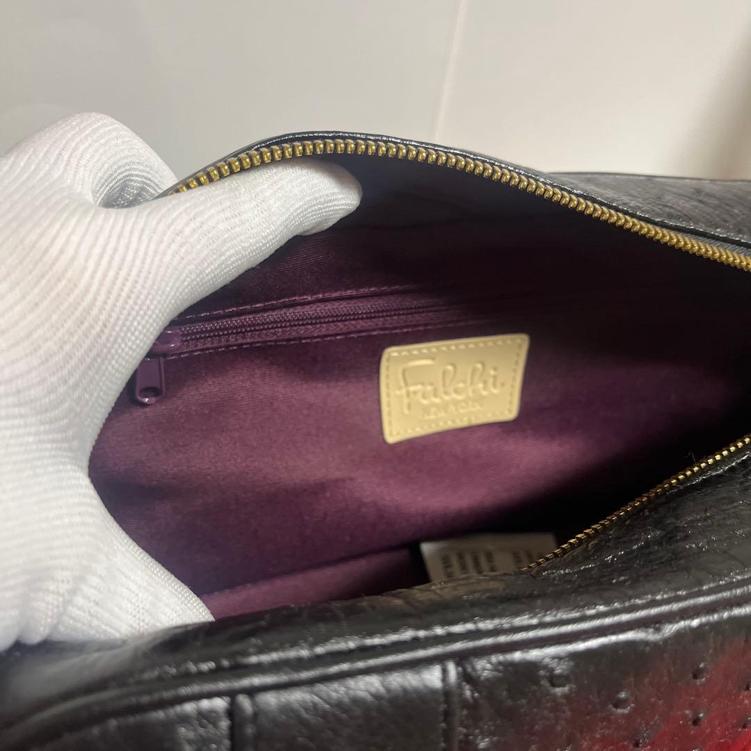 オーストリッチ　ボストンバッグ　〔ファルチニューヨーク〕ミニボストンバッグ