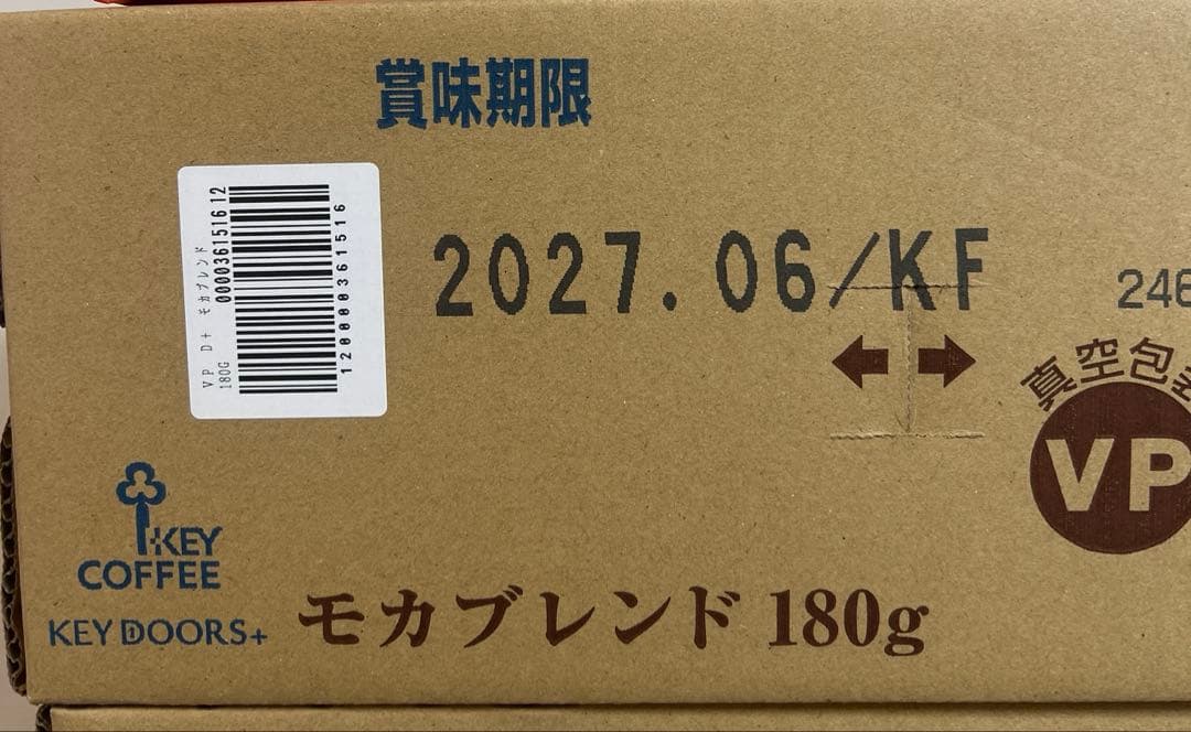 キーコーヒー モカブレンド(粉) VP(真空パック)１８０ｇ×１２