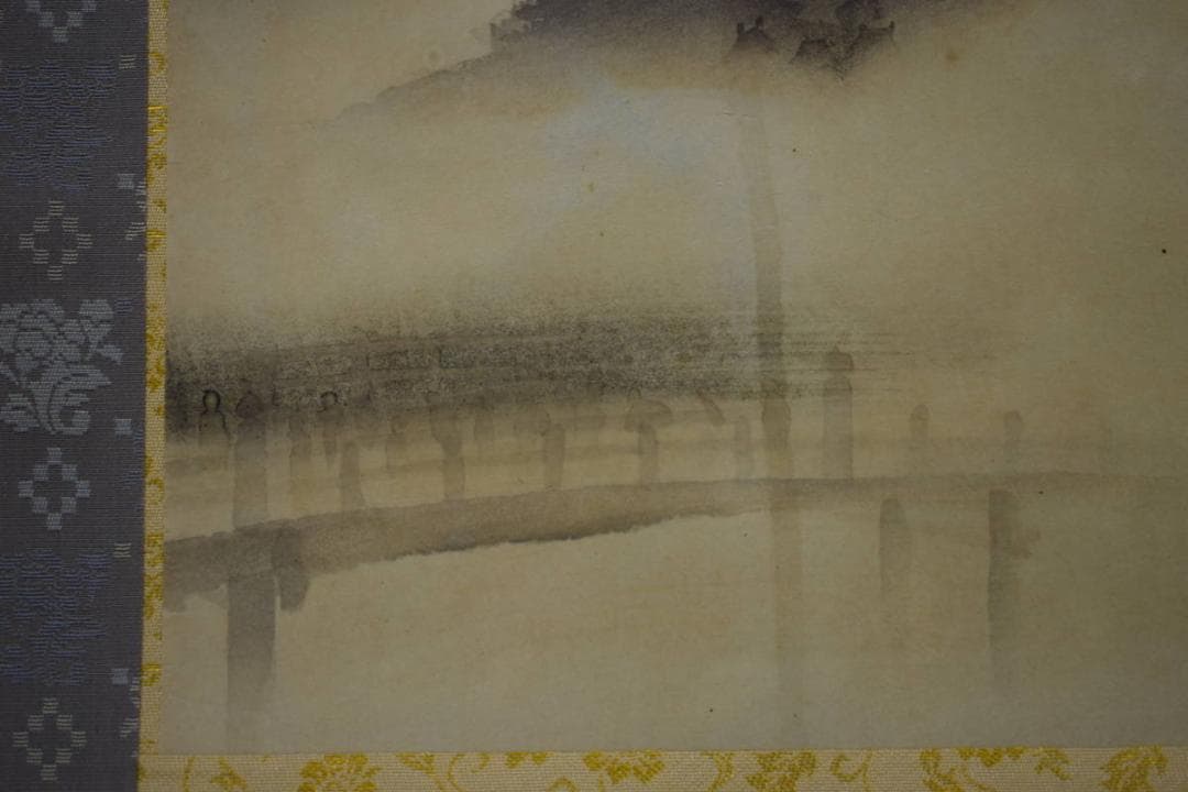 複製/堂本印象/山水図/大文字焼き/工芸/布袋屋掛軸HJ-461