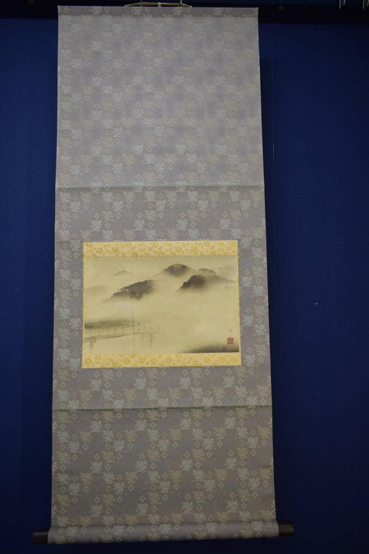 複製/堂本印象/山水図/大文字焼き/工芸/布袋屋掛軸HJ-461