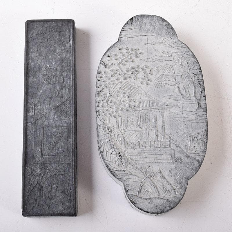 中国　書道具　徽州休城胡開文製　敬勝斎蔵墨など　古墨　徽墨　4点　V　R8051