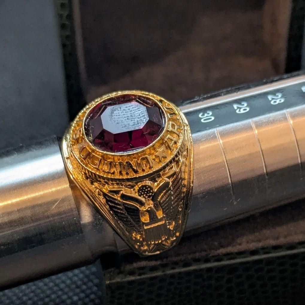 アーミーリング クラシック 米陸軍 US Army 金メッキ 米国 白頭鷲 紋章