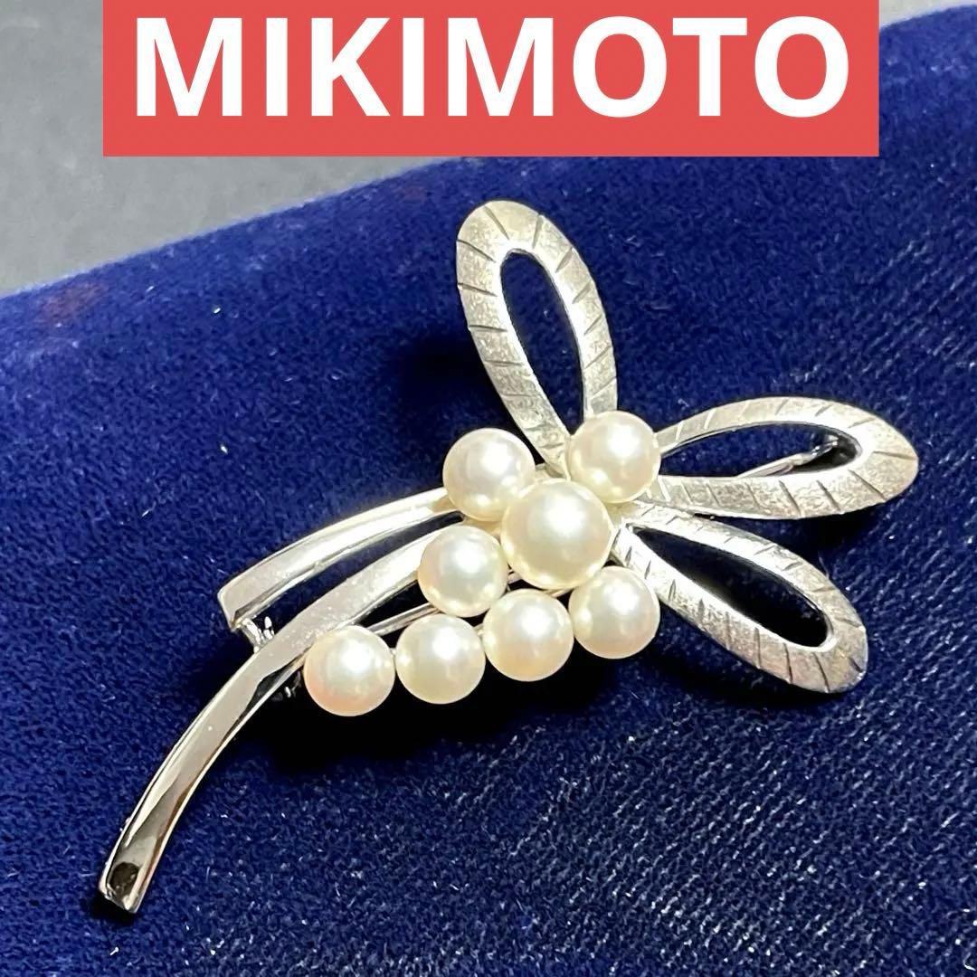 MIKIMOTO ミキモト ベビーパール リボン ブローチ ブーケ 8粒
