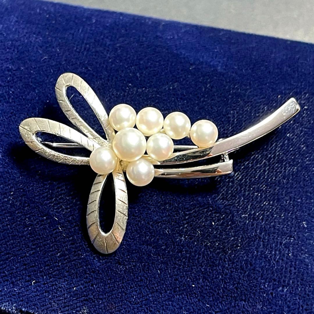 MIKIMOTO ミキモト ベビーパール リボン ブローチ ブーケ 8粒