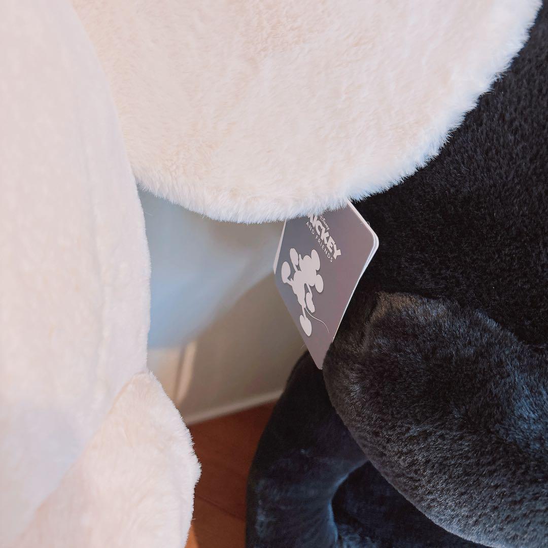 コストコ　ミッキー　ホワイト＆ブラック　100センチ　大きめ　ぬいぐるみ