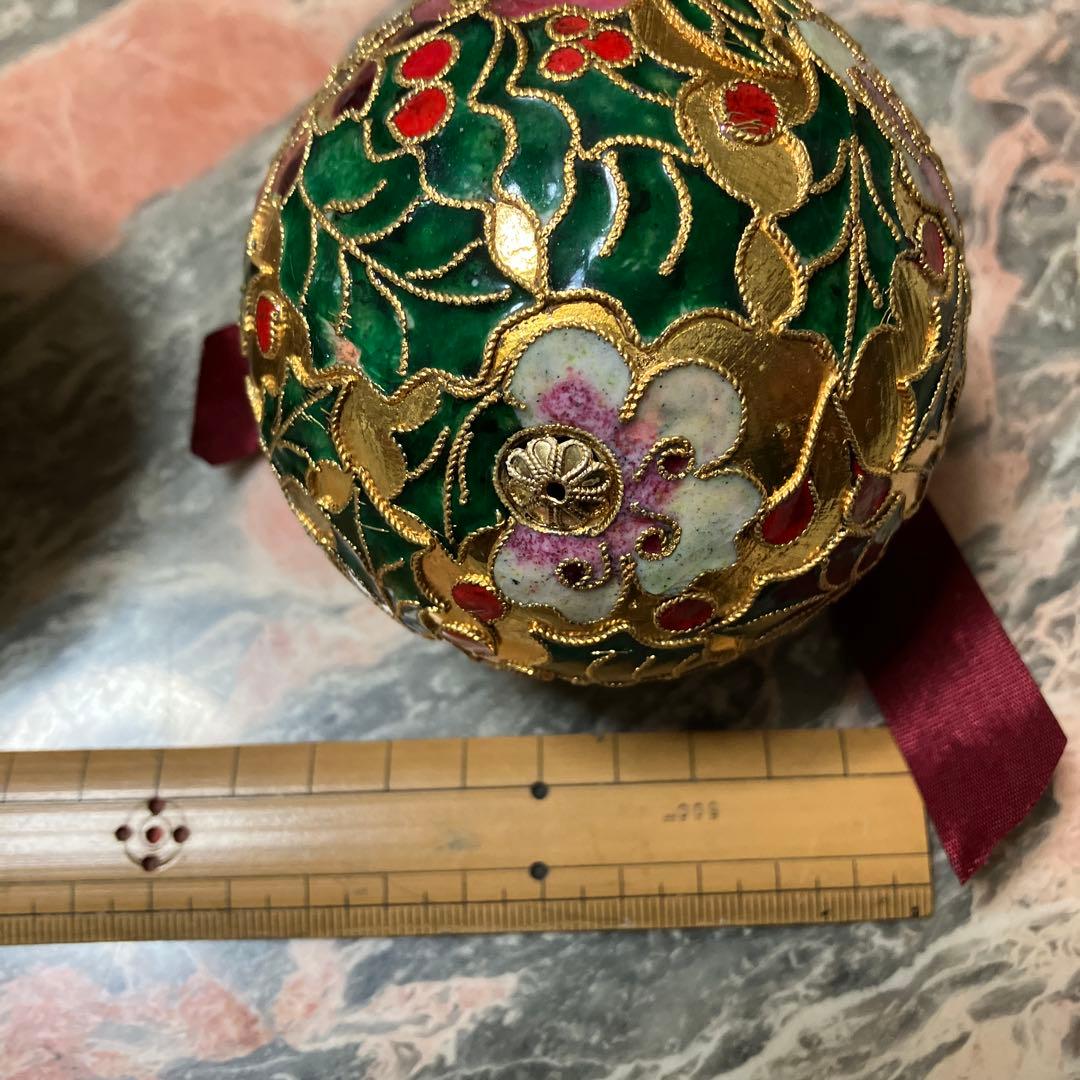 七宝焼クリスマスオーナメント3個Ａ