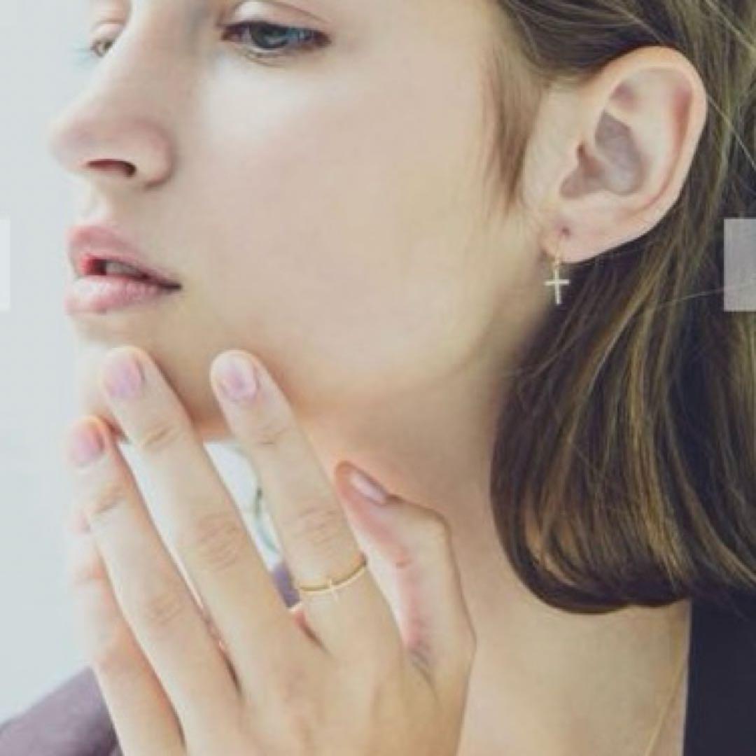 極美品　ete 現行品　K18YG クロス ダイヤモンド リング　13号