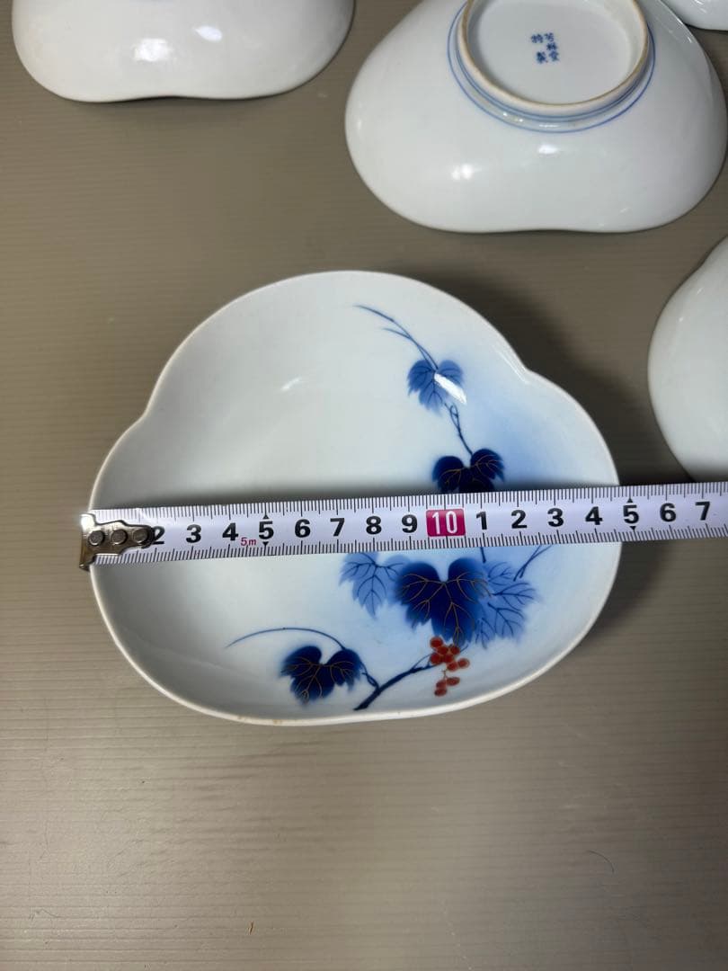 2208 有田焼 芳祥堂特製　葡萄瑠璃　皿　5客