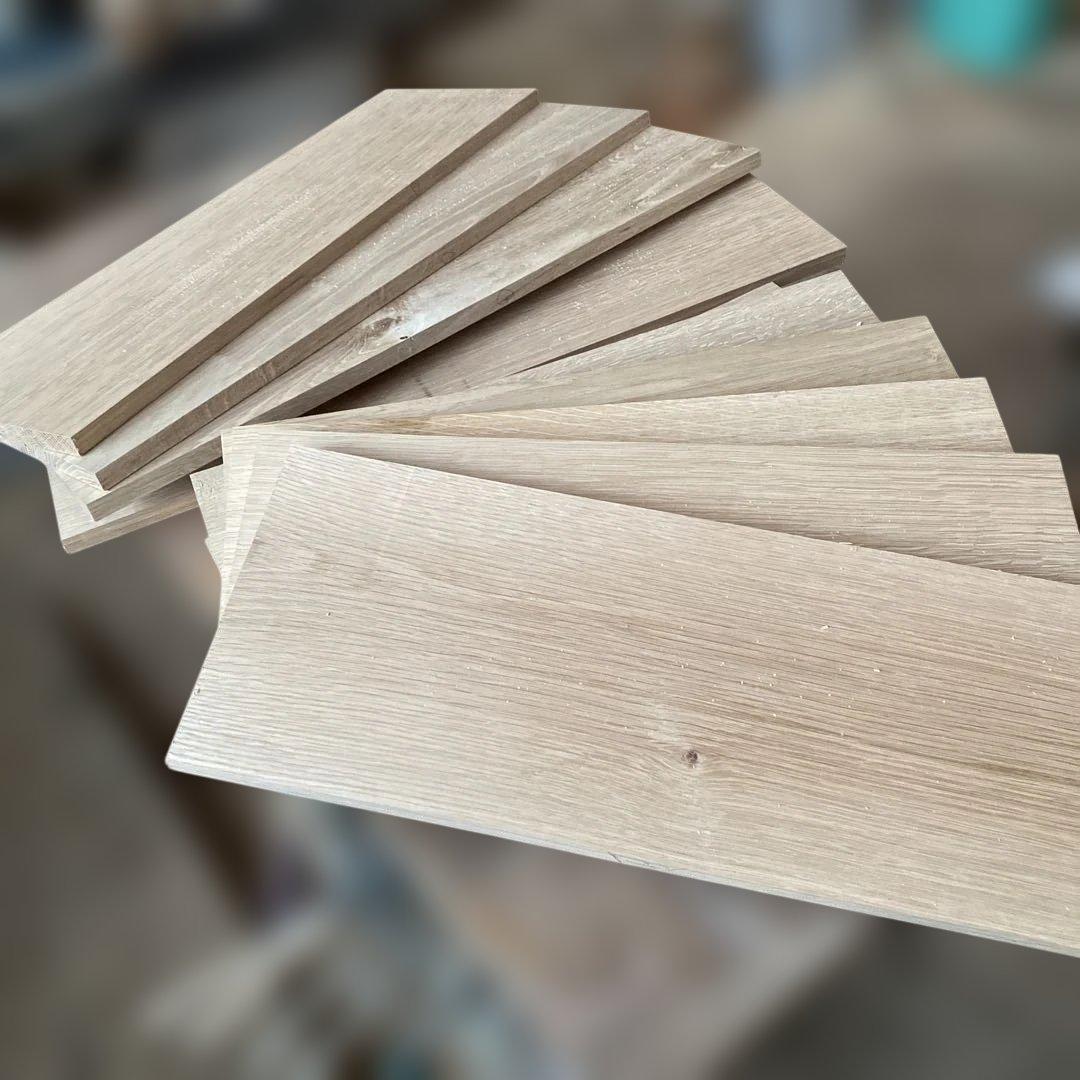 めるぱす様オーダー専用 ホワイトオーク木製ラック２段 2セット　アラレ組・蟻溝