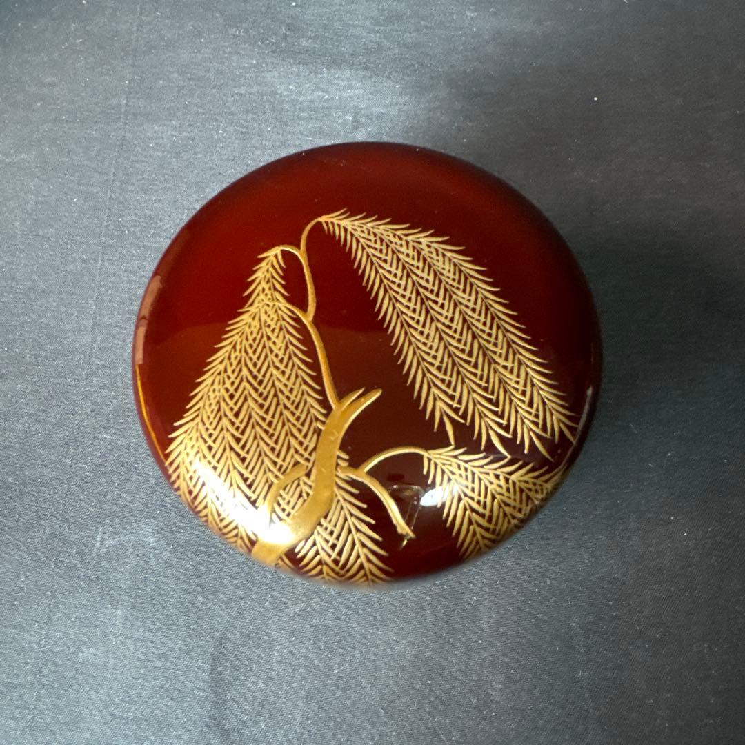 GH49 送料無料　棗　柳蒔絵　松雲　螺鈿　中棗　茶道具　茶道