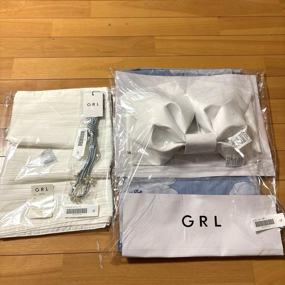 GRL 花柄浴衣セット　飾り紐　兵児帯