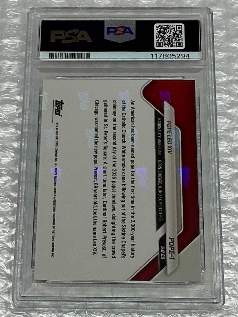 2025TOPPS NOW POPE LEO XIレオ14世ローマ教皇PSA10