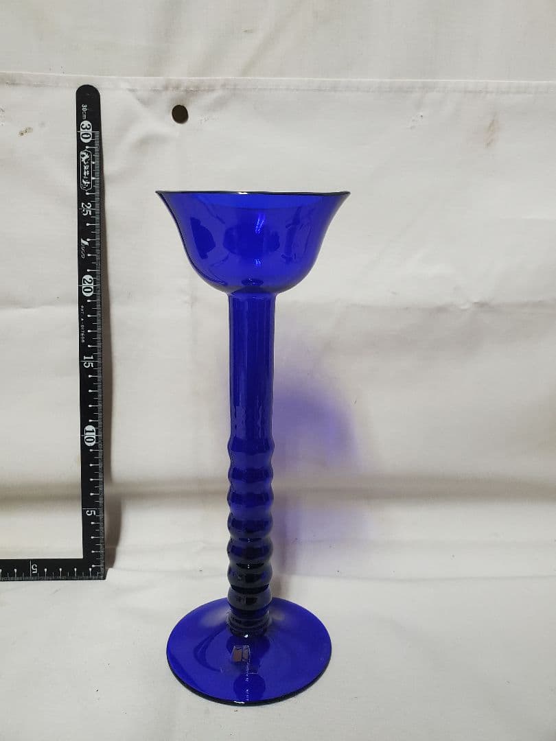 保管品　レトロ　carlo moretti　ブルーガラス　工芸品　高さ約25㎝