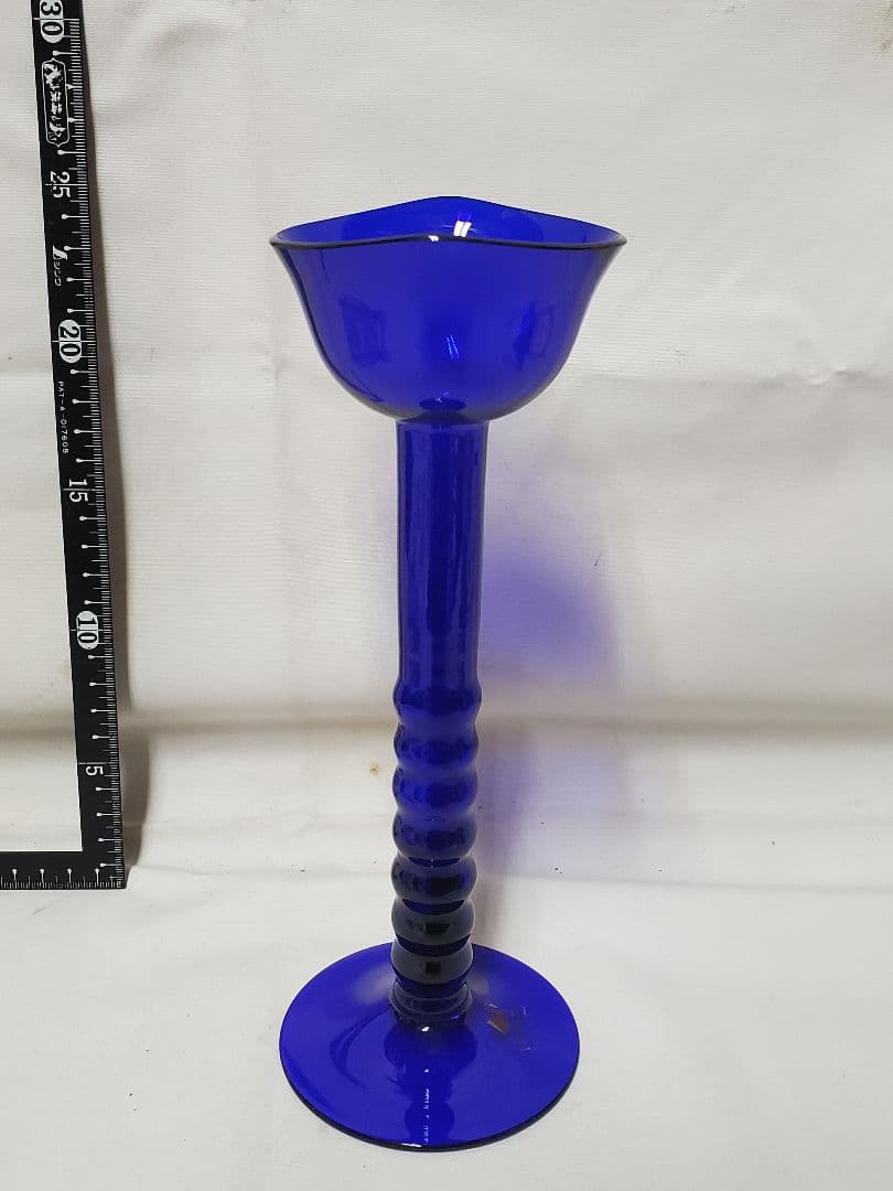 保管品　レトロ　carlo moretti　ブルーガラス　工芸品　高さ約25㎝