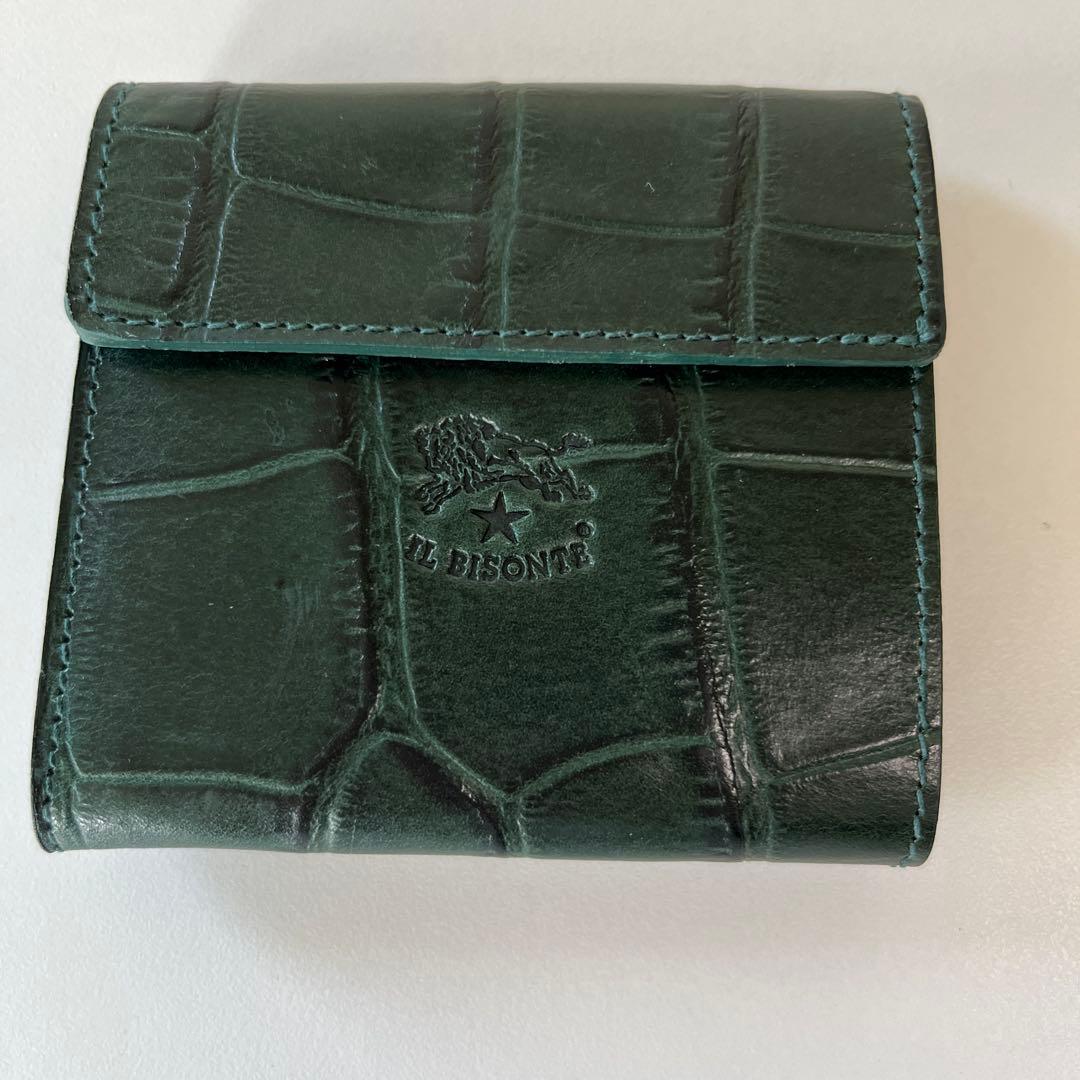 イルビゾンテ IL BISONTE クロコ型押し　ミニウォレット　二つ折り財布
