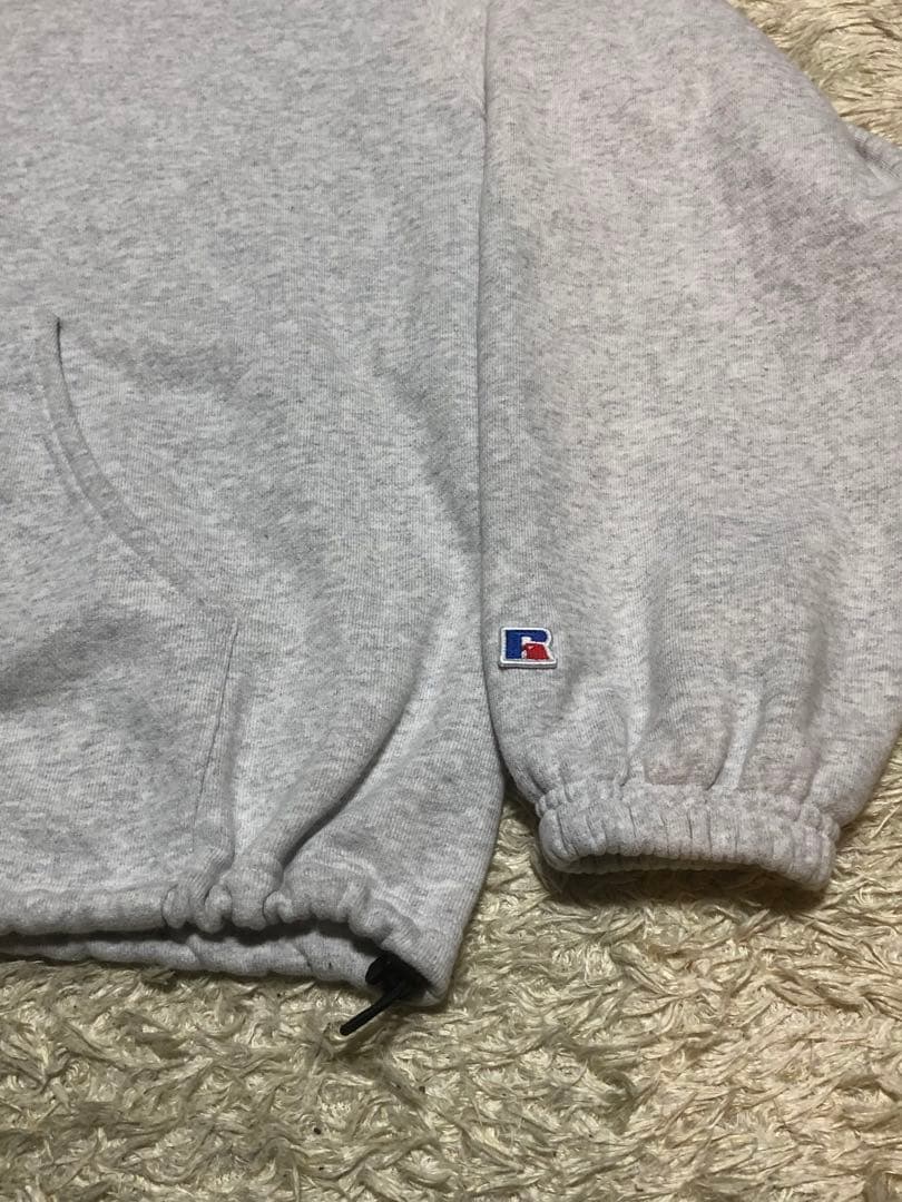 ラッセル　アスレチック　プロコットン　パーカー　ジップアップ　グレー　無地