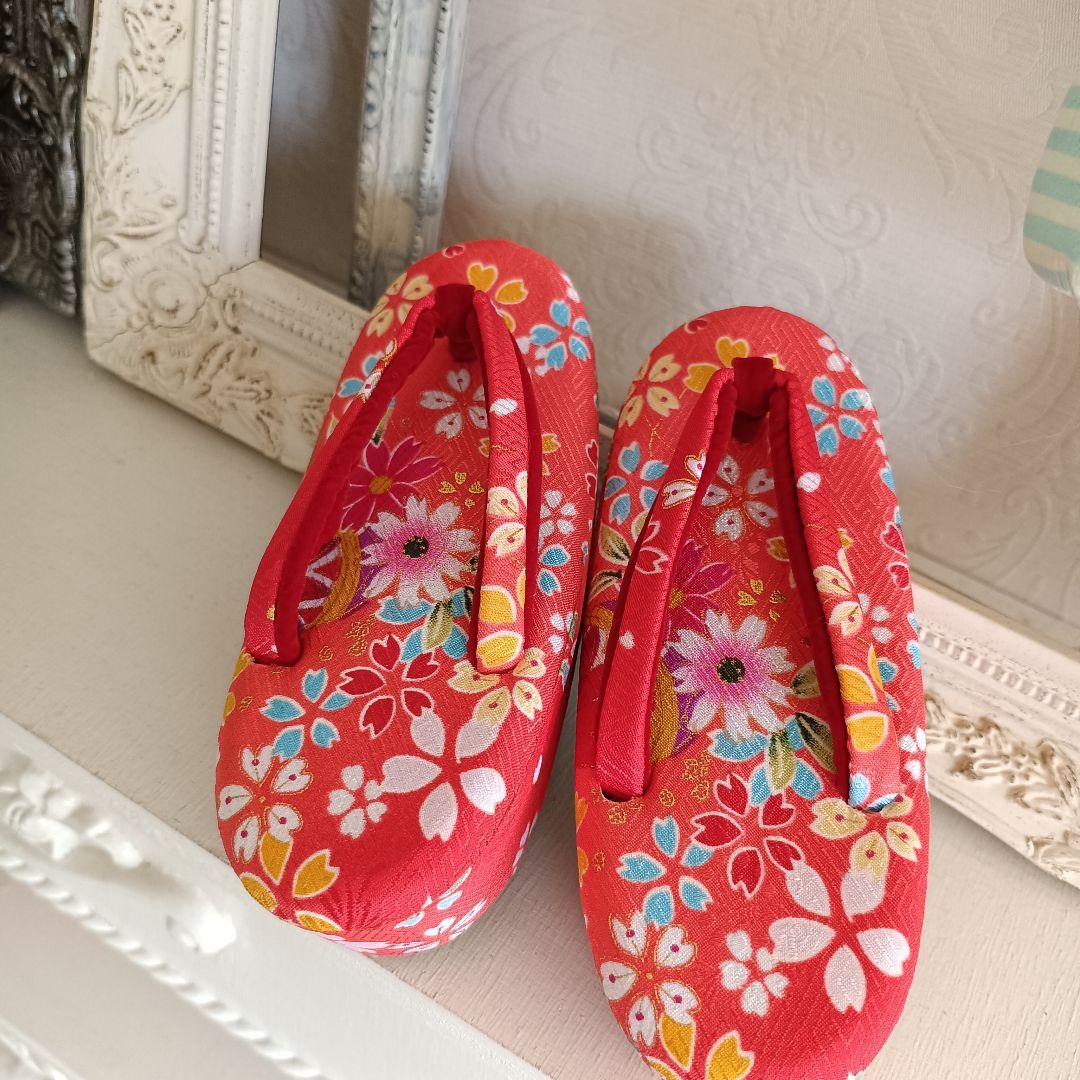 アンティークオレンジに花薬玉の着物と作り帯☆2歳から3歳