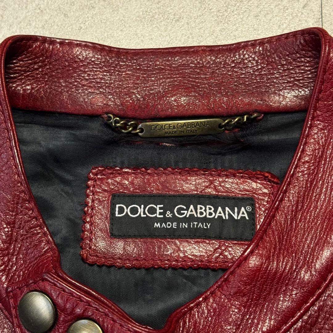 ドルチェ&ガッバーナ リアルレザー シングルライダース ジャケット