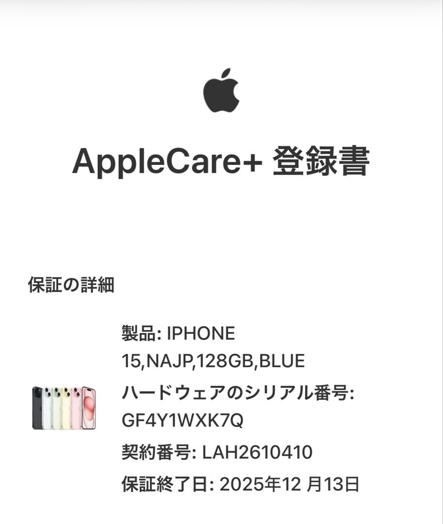 iPhone 15 ブルー 128GB SIMフリー エクスプレス交換品